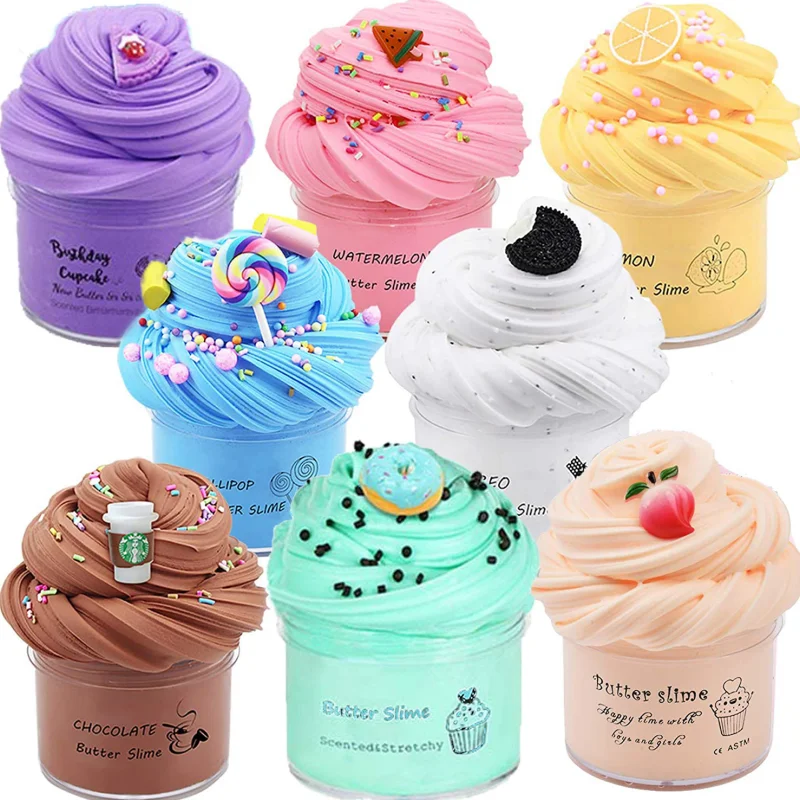 

200ML ClayprinKids Toys Slime Fluffy Foam Clay 8Colors Charms Slime Ball Kit Soft Polymer Clay DIY Antistress Toys for Children