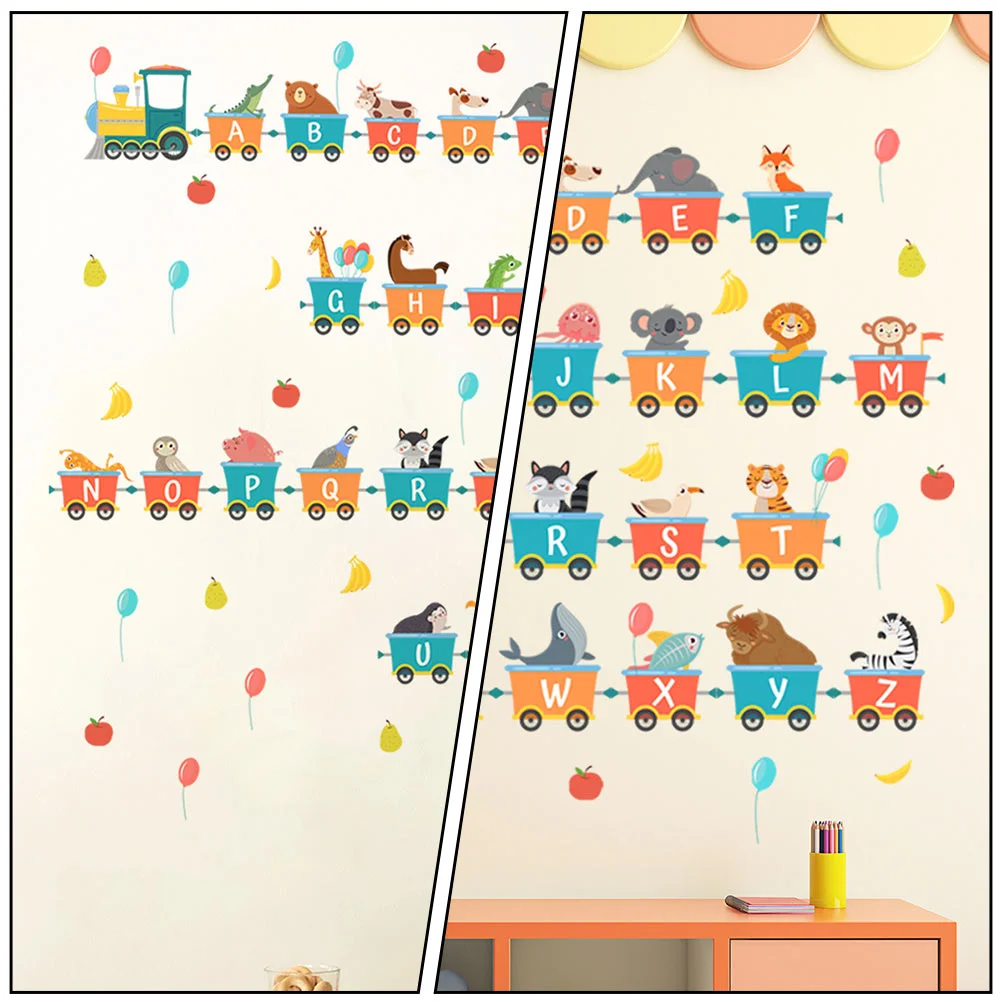 2-листый поезд английская наклейка на стену наклейки с алфавитом детские