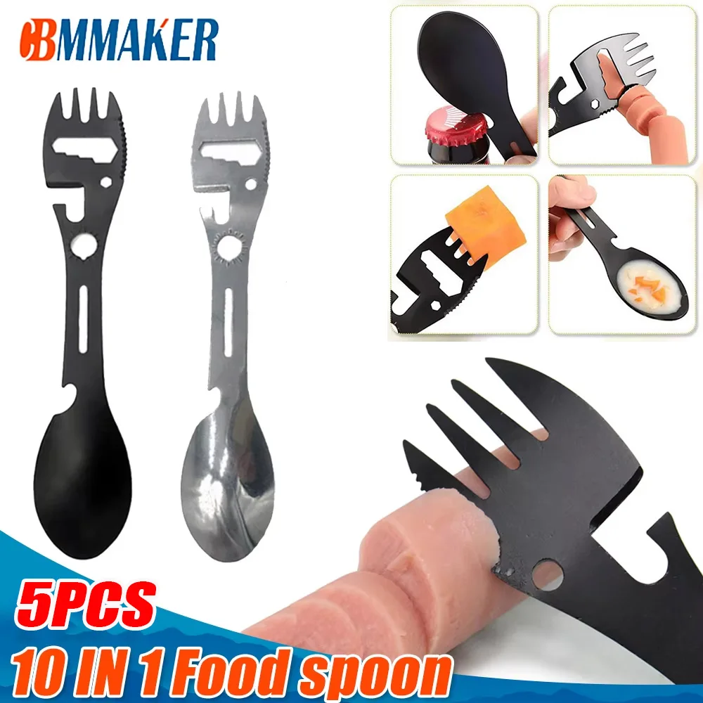 5 шт. многофункциональная ложка и вилка из нержавеющей стали