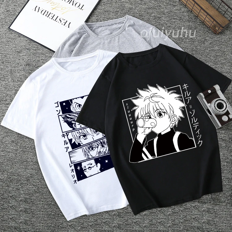 Футболка унисекс Hunter X Killua Zoldyck Мужская футболка Харадзюку Kurapika милая с аниме Hisoka