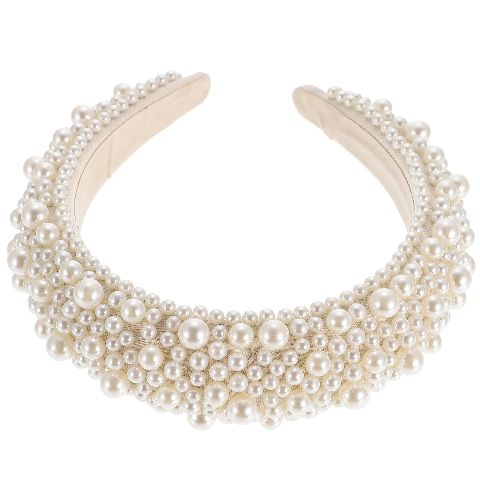 

Sponge Pearl Headband Girls Woman Hair Hoops Delicate Hairband Baroque Fashion Haircut Decor Retro Style Decoration Bride Chic