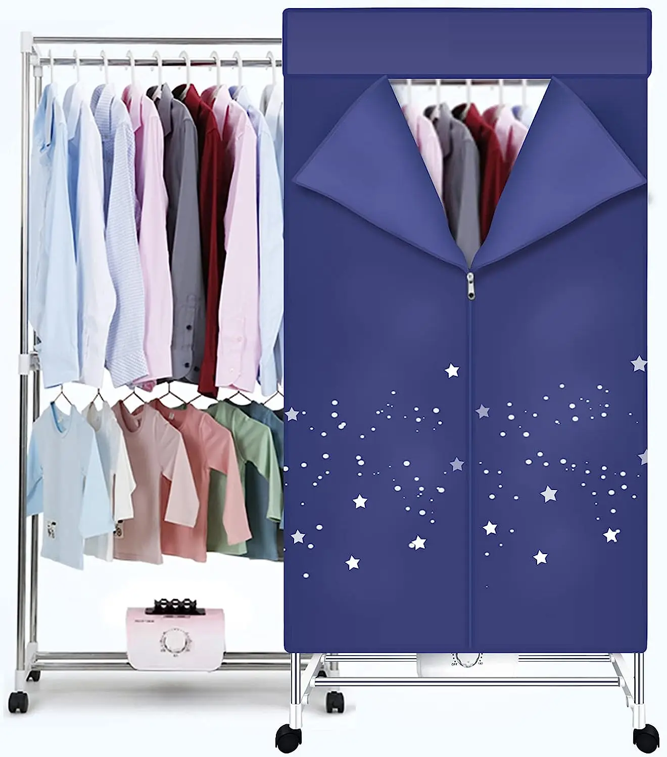 

Dryer 1000W Portable Drying 1.5 Meters Double Layer Small Wardrobe Home Apartments Travel RV Dryer Combo