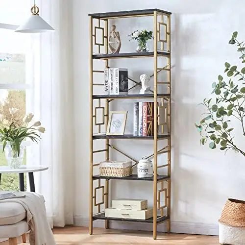 

Высокий книжный шкаф, металлический книжный шкаф и книжные полки, Современная Самостоятельная книжная полка для дома, офиса, гостиной и спальни, R