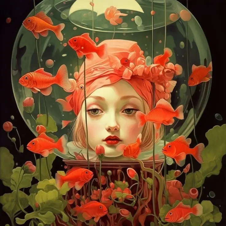 

Печать на холсте "Сюрреализм Женщина Портрет"