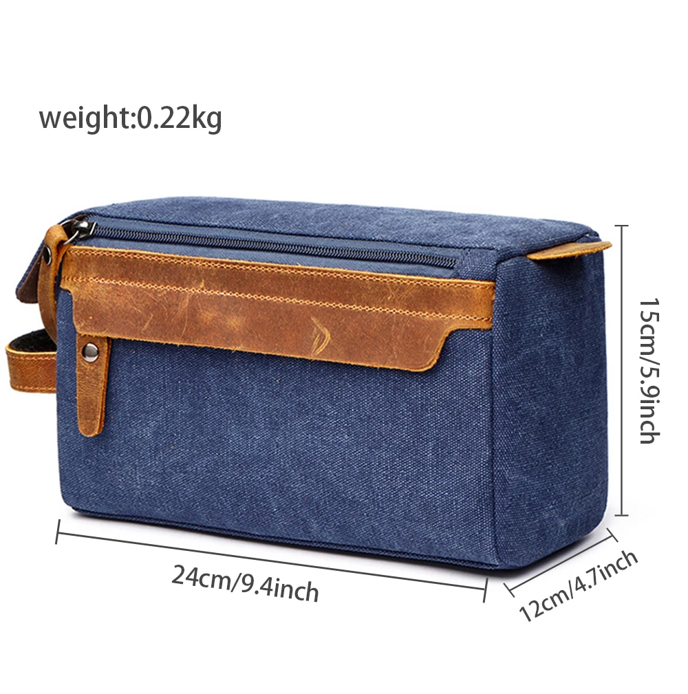 Men's Wash and Shaving Suit Bag New Retro Cowhide European American Style Travel Bag High Capacity Storage Portable Carrying Bag