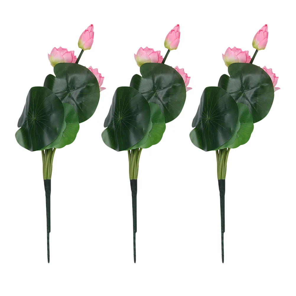 

3Pcs Decorative Silk Lotus Flowers Artificial Flower Adornments for Home