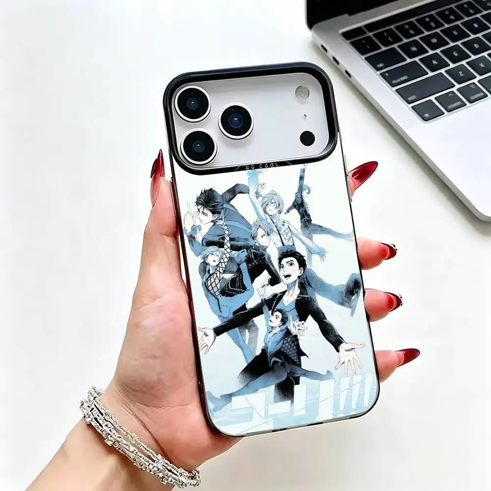 Чехол для телефона «Аниме Юри на льду» для iPhone 17, 16, 15, 14, 13, 12 Plus, Pro Max, с цветным серебряным покрытием внутри. (art.: 3920dd2988aa5) - 3920dd2988aa5