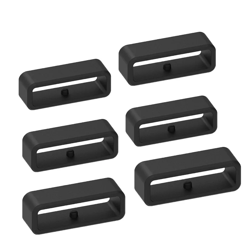 

2/5/10 Pcs Black Watchbands 12 14 16 18 20 22 24 26 28mm Strap Loop Ring Silicone Rubber Watch Bands Accessories Holder Locker