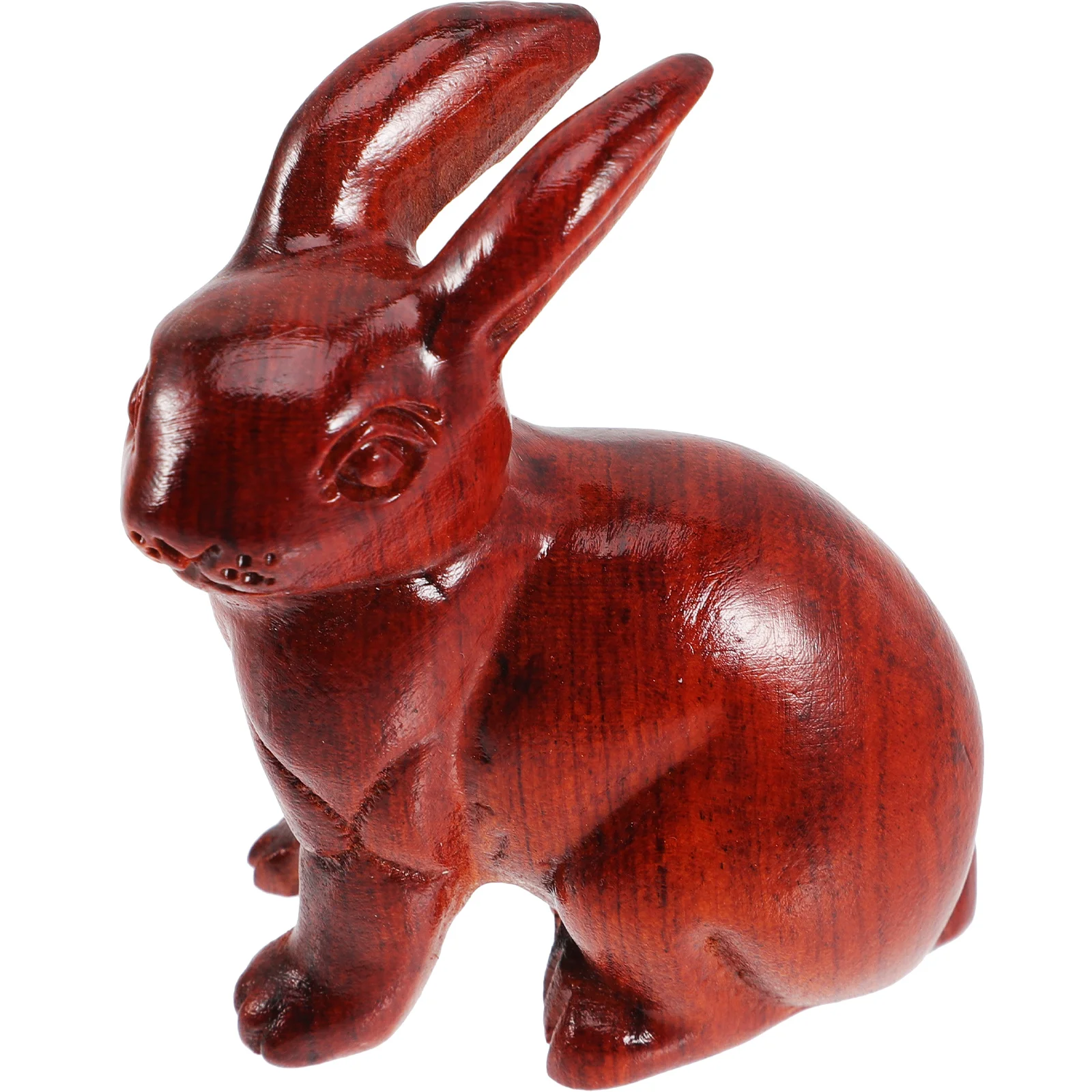 

Rabbit Figurine Bunny Year Wood Statue Easter Figurinesnew Chinese Gazing Hare Zodiac Moon Sculpture Figure Animalcollectible