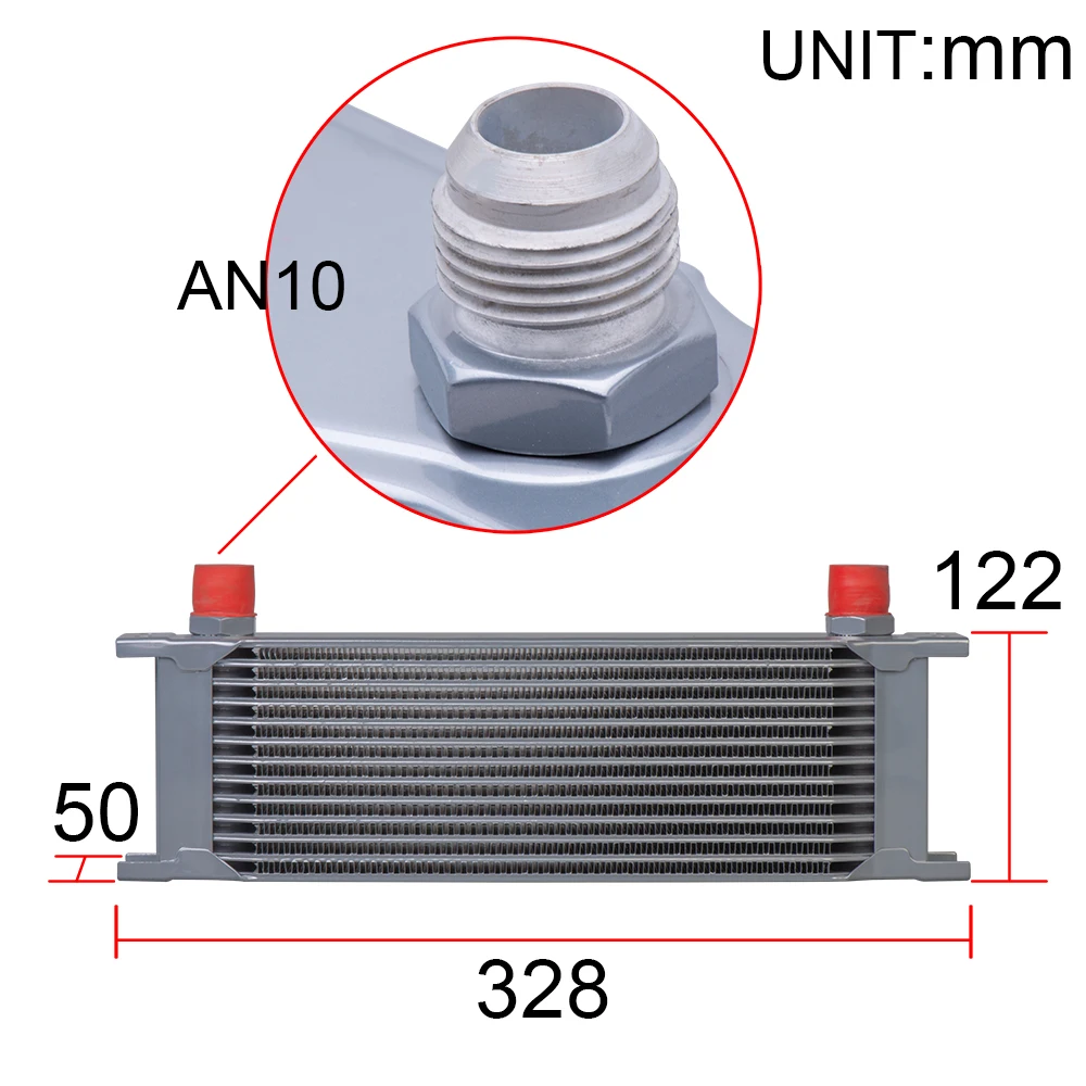 Универсальный серебристый 13 рядов комплект масляного радиатора с синим масляным