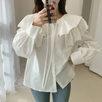 baby collar shirt new female fairy sweet bubble sleeve top with foreign style blouse inside spring autumn 2022