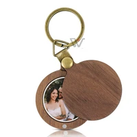 personality creative wood photo frame keychain custom commemorative wooden keychain