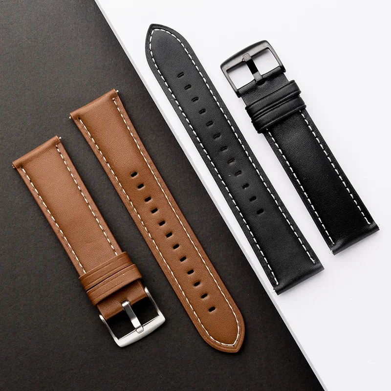 

22mm Microfiber Breathable Leather Watchband Universal Strap Quick Release For Huawei Samsung Smart Watch Replace Band Accessory