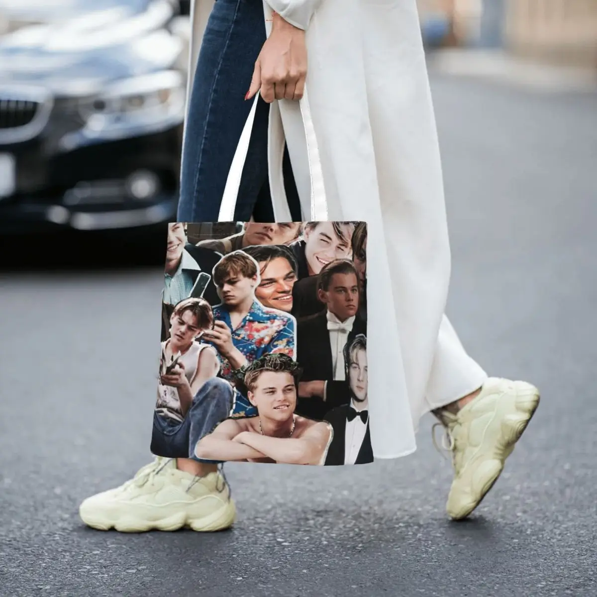 Leonardo Dicaprio Collage Women Canvas Handbag Large Capacity Shopper Bag Tote Bag withSmall Shoulder Bag