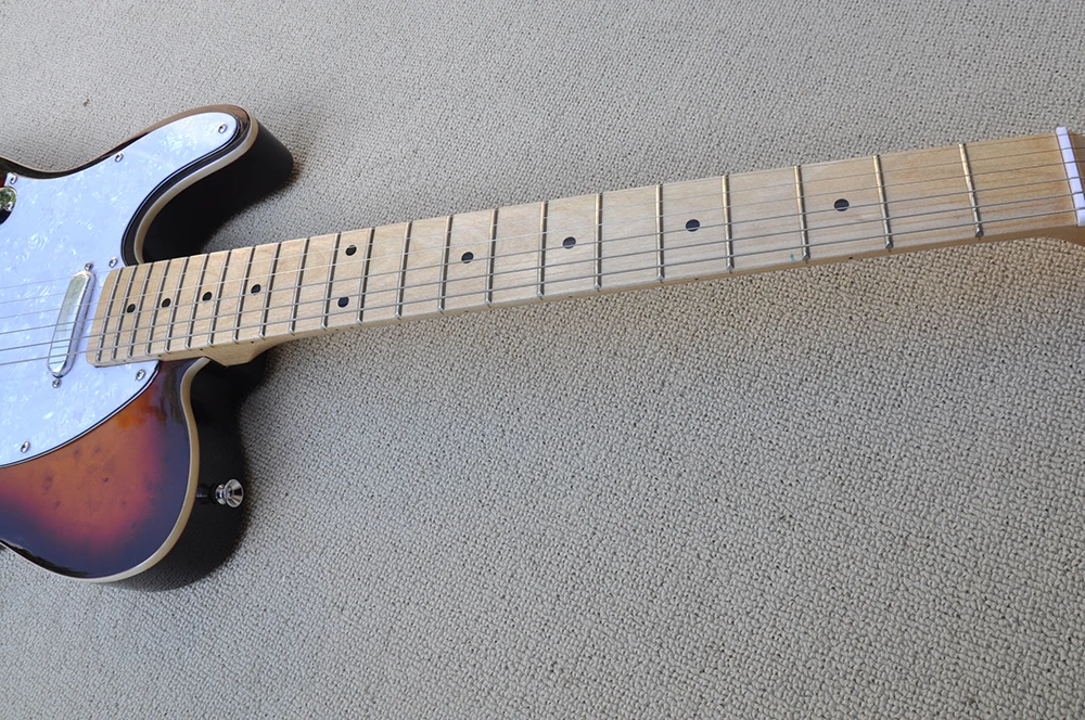 Электрическая гитара Sunburst с левой рукой 6 струн кленовым грифом 22 Лада по