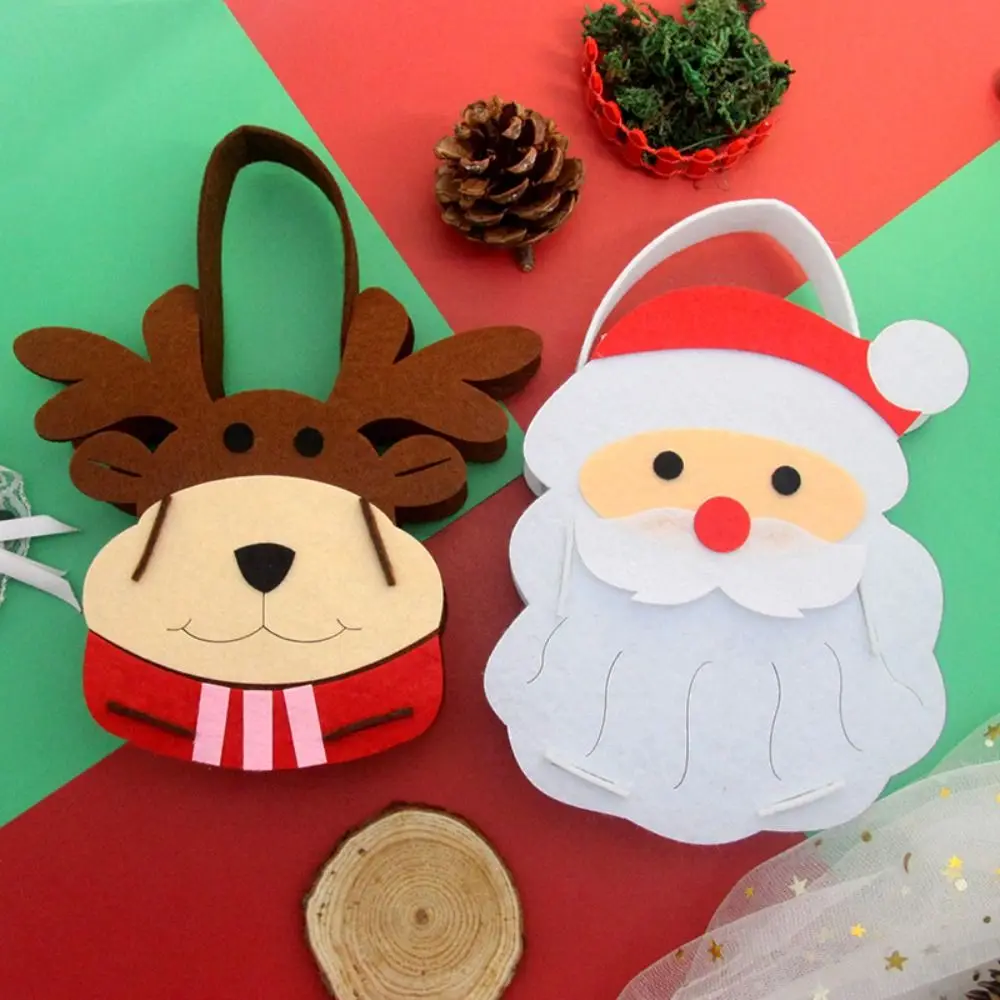 

Non-woven Fabric DIY Xmas Candy Bag Snowman Gift Portable Elk Handbag Santa Claus Christmas House DIY Christmas Bag Toy