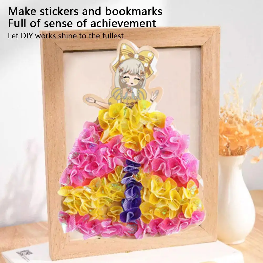 

Creative DIY Painting Sticker Craft Toys Handmade Drawn Princess Girls Children Educational Gifts Clothes Kid Poking Art Ma W9V8