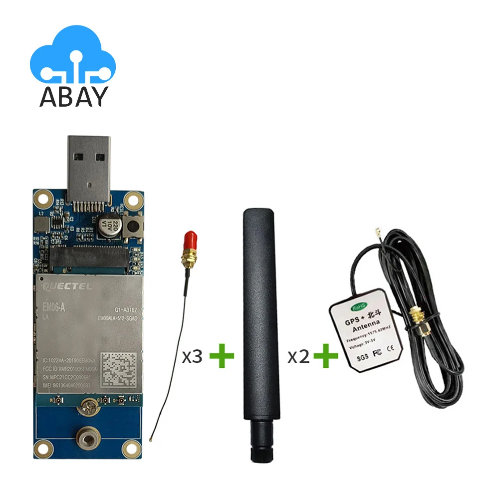 

Quectel EM06-A Cat-6 LTE модуль EM06ALA-512-SGAD беспроводной 300 Мбит/с Downlink 50 Мбит/с Uplink + USB 3,0 на M.2 USB адаптер + антенна
