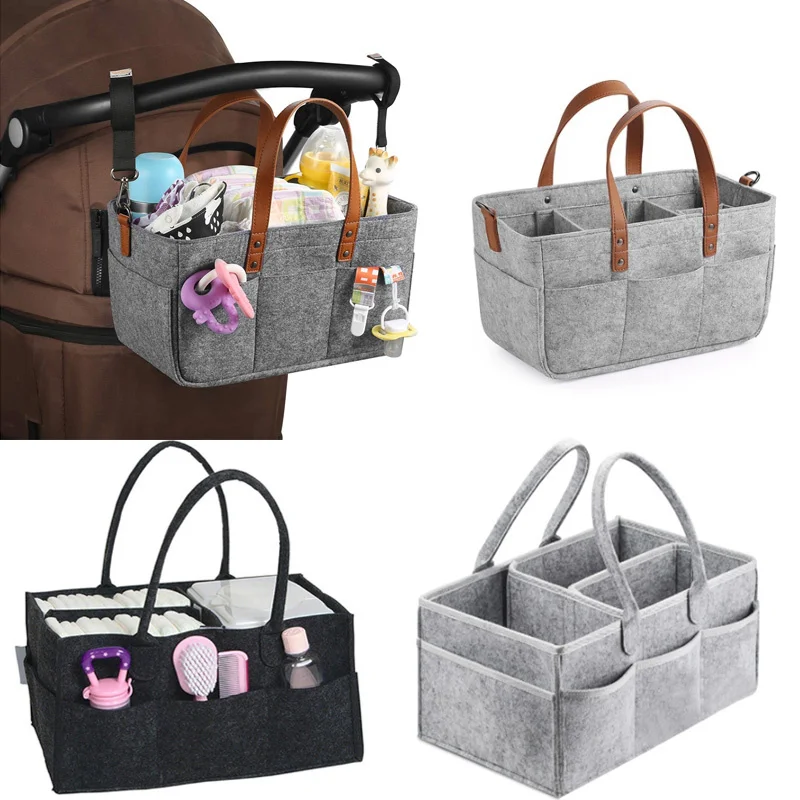 

Baby Diaper Caddy Organizer Portable Holder Bag For Changing Table Car Newborn Nappy Bags Maternity Nursery Felt Storage Bag Bin