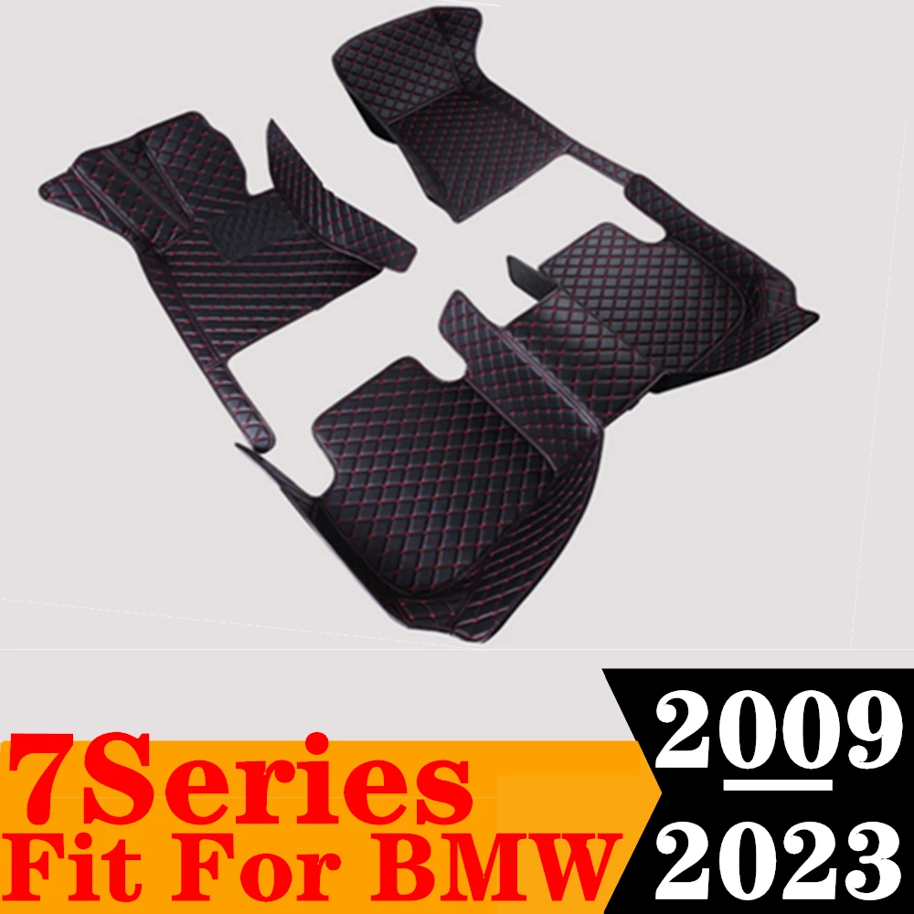 

Sinjayer Waterproof Leather Custom Fit Car Floor Mats Front & Rear FloorLiner Auto Parts Carpet Mat For BMW 7 Series 2009-2023
