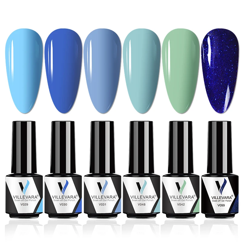 

VILLEVARA 3/6Pcs Gel Nail Polish Set Semi Permanent Soak Off UV LED Lamp Multicolor Varnishes Base Matte Top Coat Nail Salon