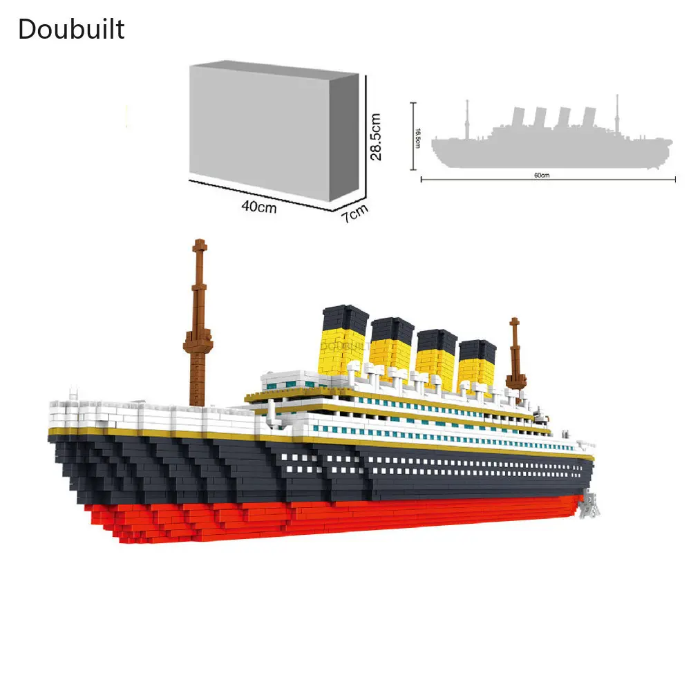 

Doubuilt Classical Titanic Cruise Ship Mini Bricks Model Builid Blocks with Box Packaging Gift for Children Toys Kids Adult Boat