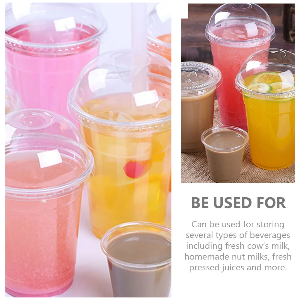

Cups Clear Cup Plasticwith Bottle Lids Disposabletea Dome Ice Dessert Tasting Soda Reusable Drinks Tumbler Beverage Drinking Lid