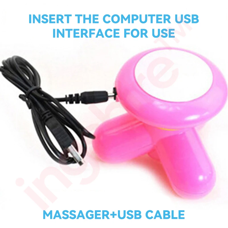 

Cervical Massageador Massager USB Type Plastic Mini Electric Spine Triangle Massager