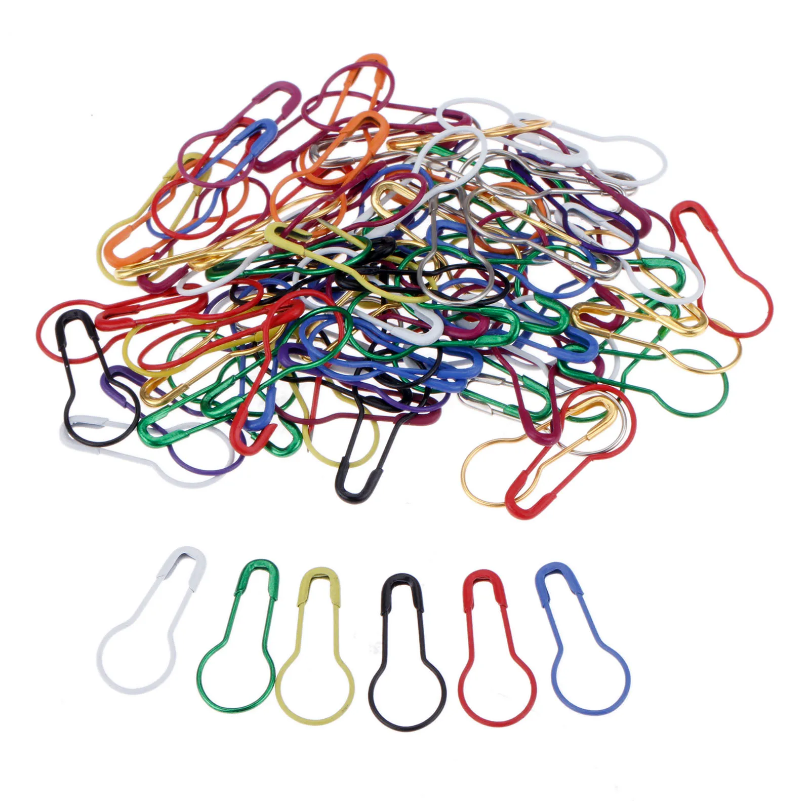 

100pcs/lot Knitting Crochet Locking Stitch Marker Tag Pins Metal Clips DIY Sewing Tools Needle Clip Crafts Accessory Mixed Color