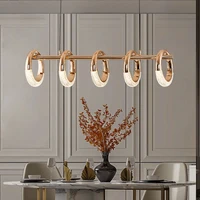 modern led light luxury ring chandelier nordic luxury zinc alloy restaurant bar home decor lamp