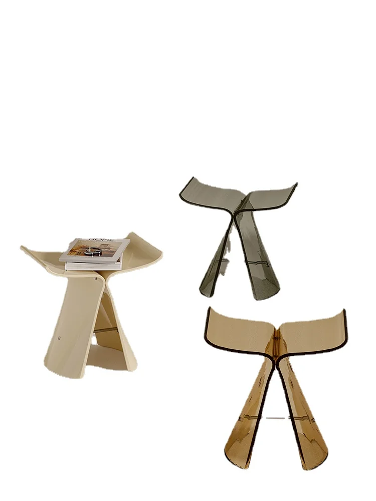 

Qf Low Stool Shoe Changing Stool Dressing Stool Acrylic Transparent Butterfly Stool Small Stool