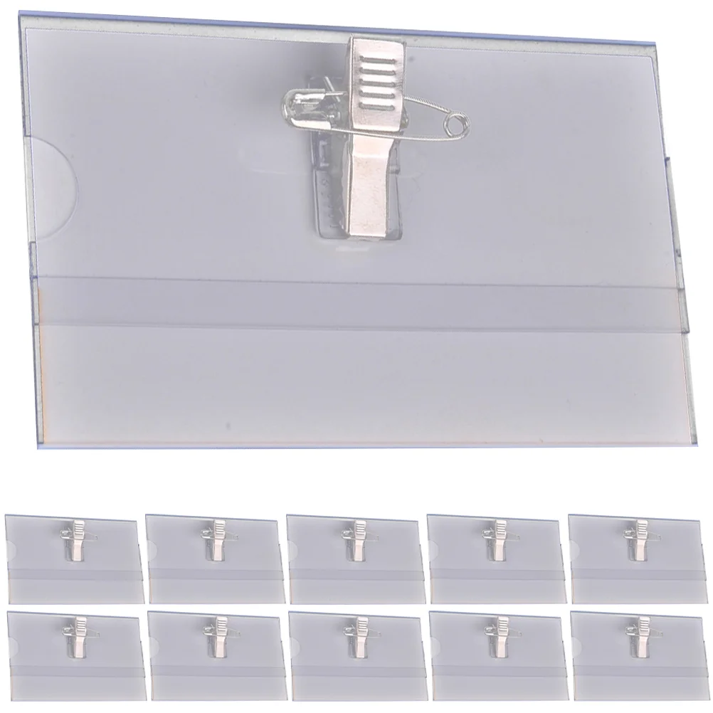 50 шт. прозрачные держатели для бейджей с зажимами этикетки нагрудных карточек