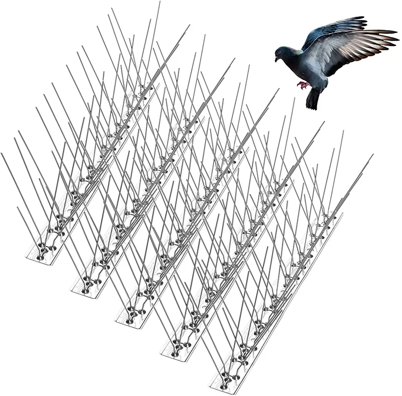 

Bird Spikes 15 Feet for Pigeons Small Birds Cat Anti Bird Spikes Stainless Steel Bird Deterrent Spikes 14 Strips