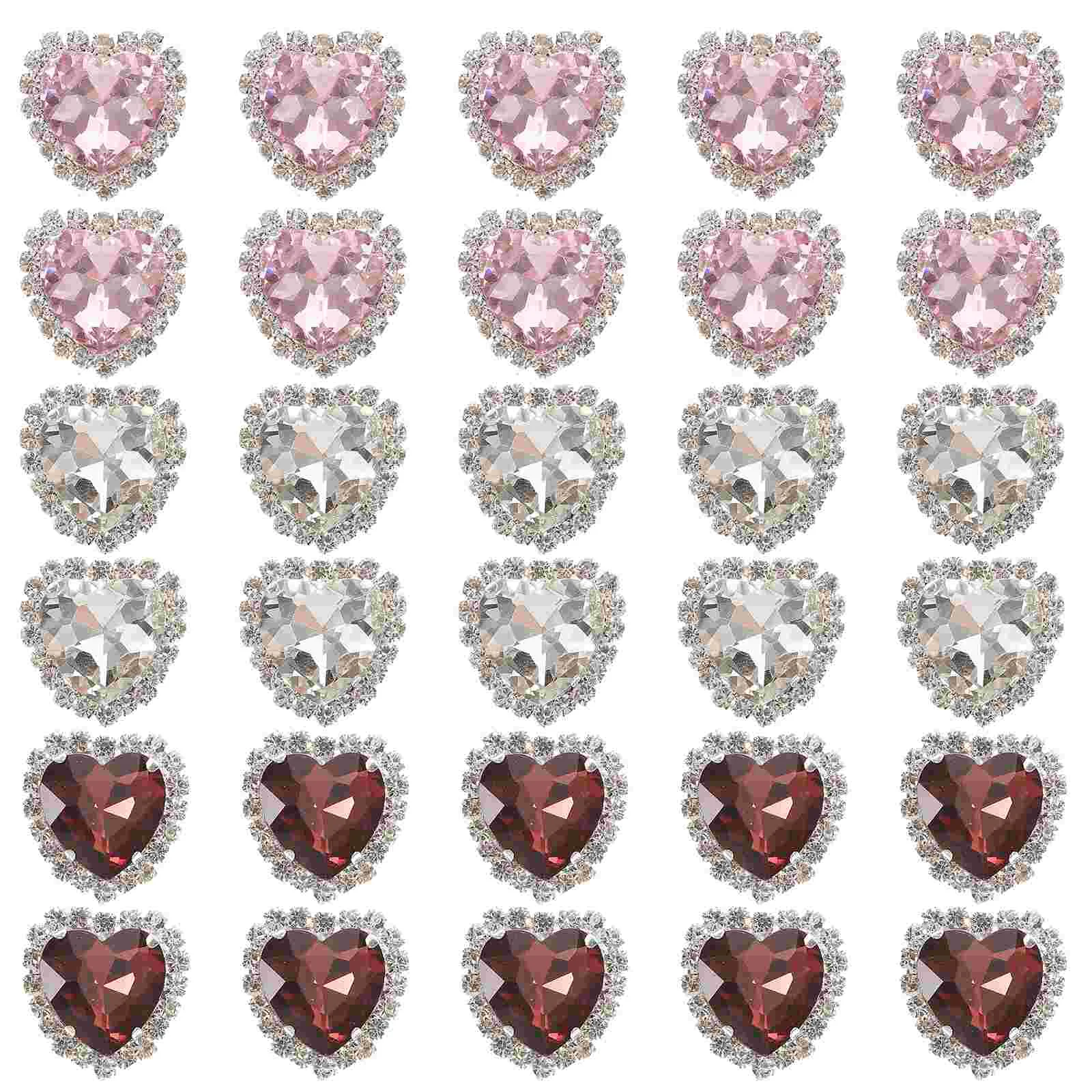 

30pcs DIY Craft Diamonds Clothing Heart Ornament Decorative