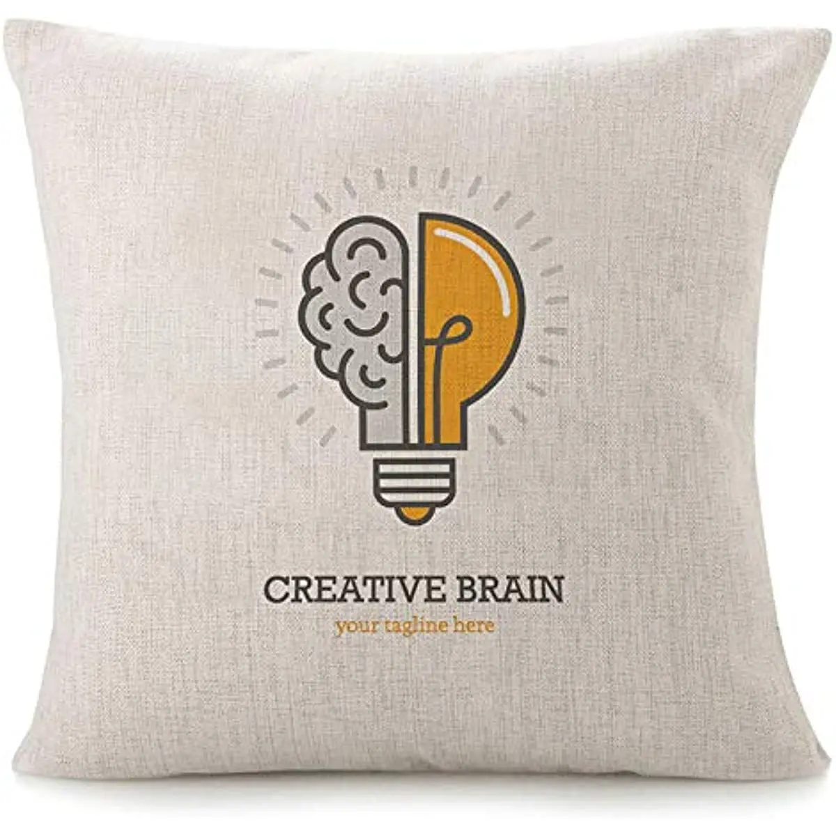

With A Half Of Light Bulb And Brain Bed Or Sofa Pillows Case Creativity Symbol Modern Intelligence Inspiration Decorative Square