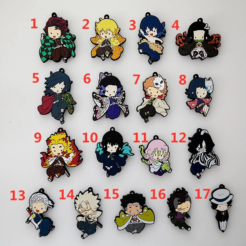 

Demon Slayer Kimetsu no Yaiba Anime Rubber Keychain Key Ring Race Straps Cosplay