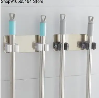 

Wall Mounted Mop Holder Brush Broom Hanger Storage Rack Kitchen Organizer Mounted Accessory Hanging Cleaning Tools
