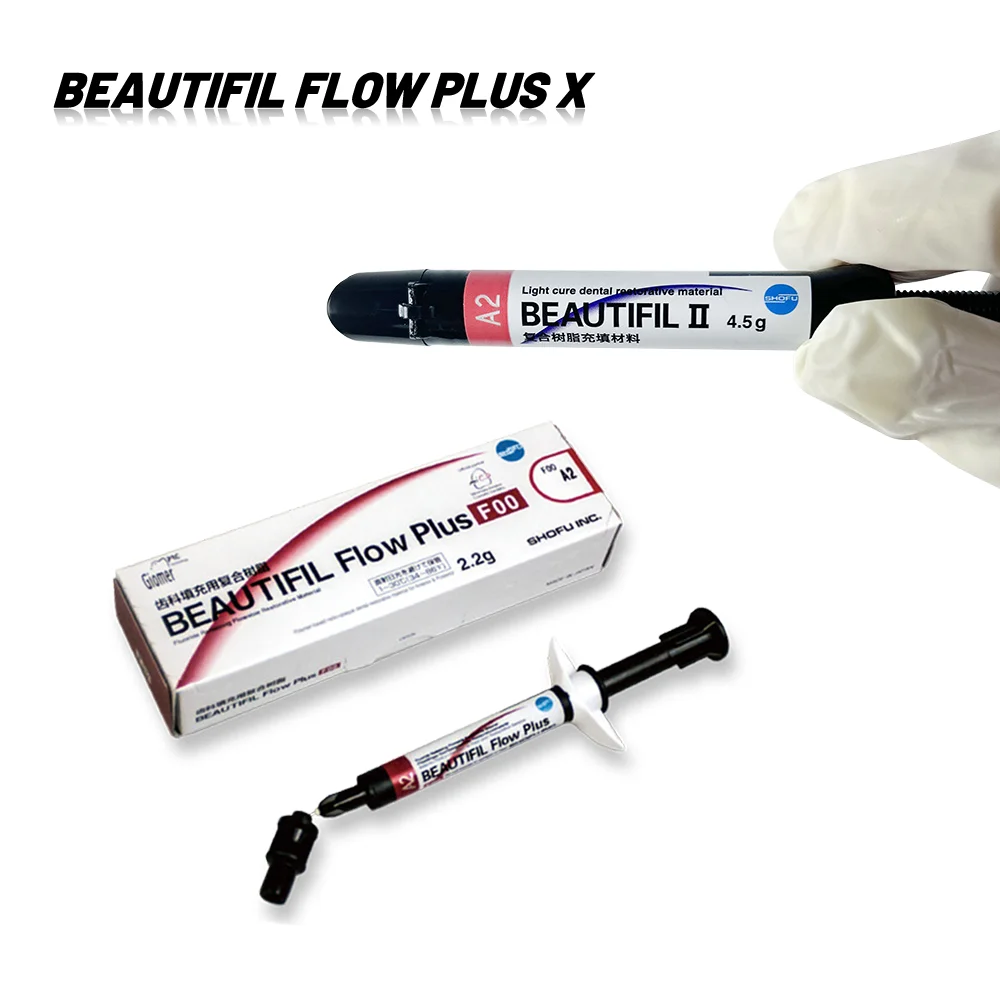 Фото Композитный материал SHOFU BEAUTIFIL Flow Plus F00 F02 F03 F10, текучая композитная смола, оттенок A2/A3, для реставрационных работ в стоматологии, 1/3 шт. №2