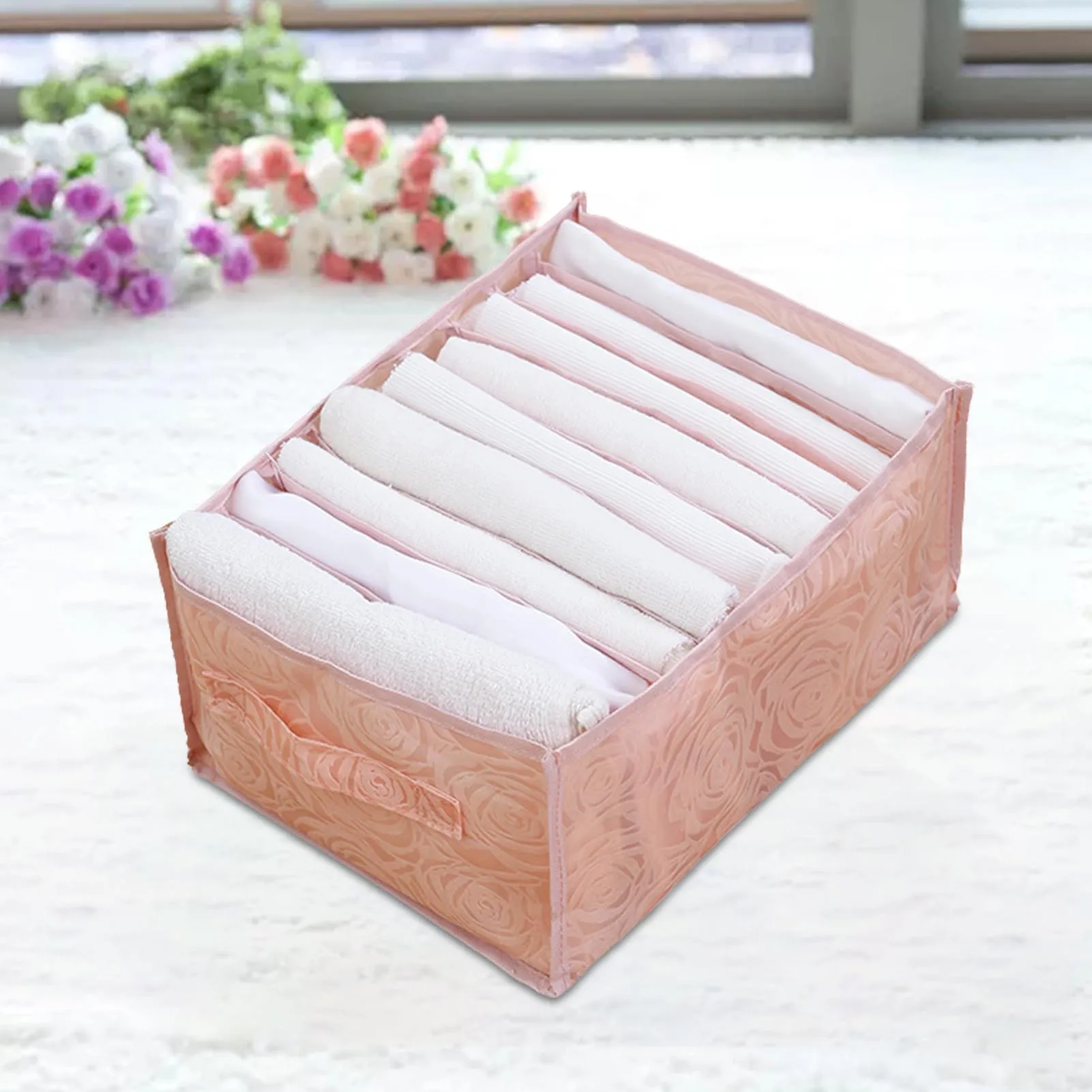 

Closet Grid Storage Box Space Saving Retro Clothing Drawer Organizers Durable Washable Separation Box Wardrobe Clothes Organizer
