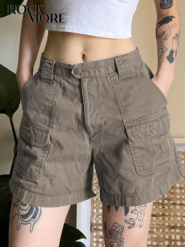 

Rockmore летние джинсы, шорты женские Харадзюку винтажные базовые брюки Y2K Уличная Повседневная свободный хлопчатобумажный из денима короткие брюки 2023