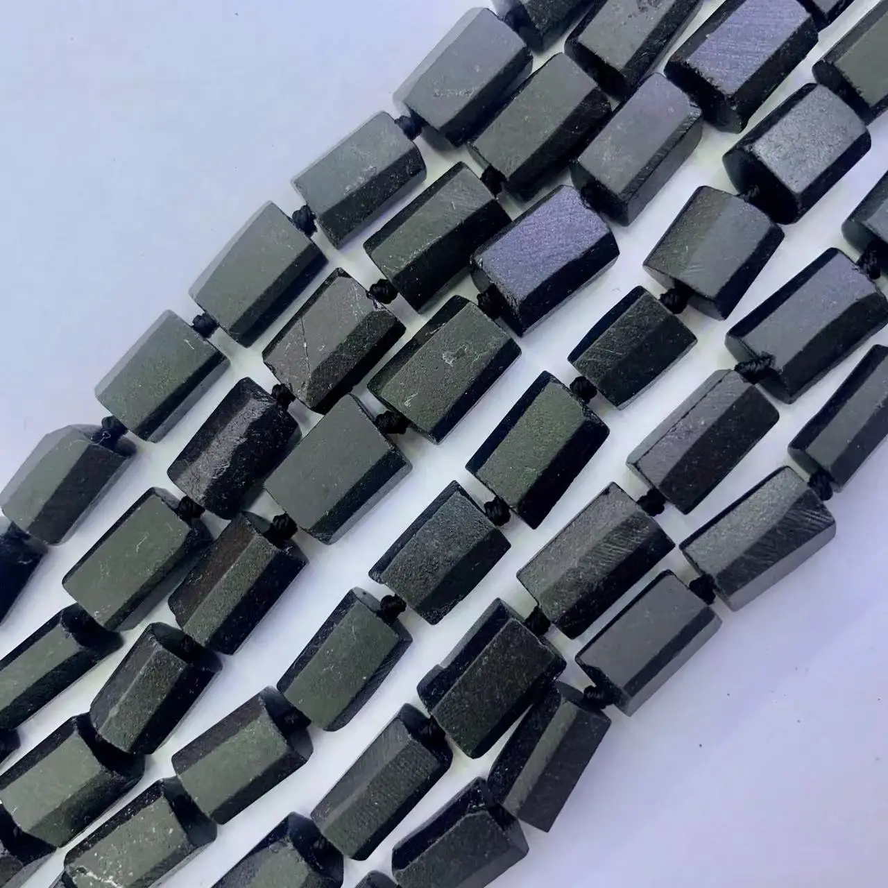 

Column Natural Russian Shungite Stone Natural Gemstone DIY Loose Beads For Jewelry Making Strand 15" Wholesale !