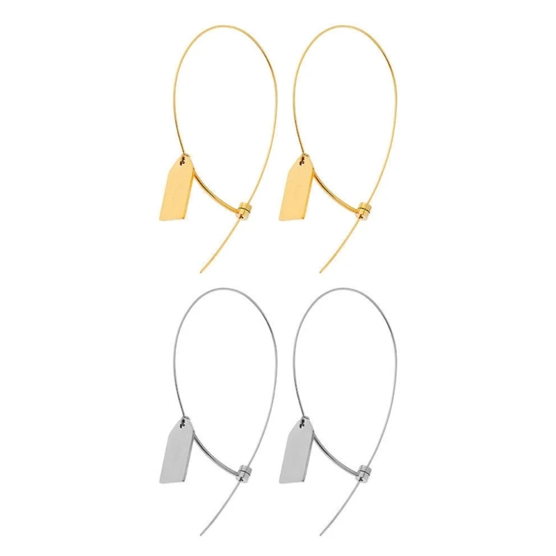 

Gold Silver Exaggerated Irregular Tag-shaped Geometric Handmade Dangle Earrings