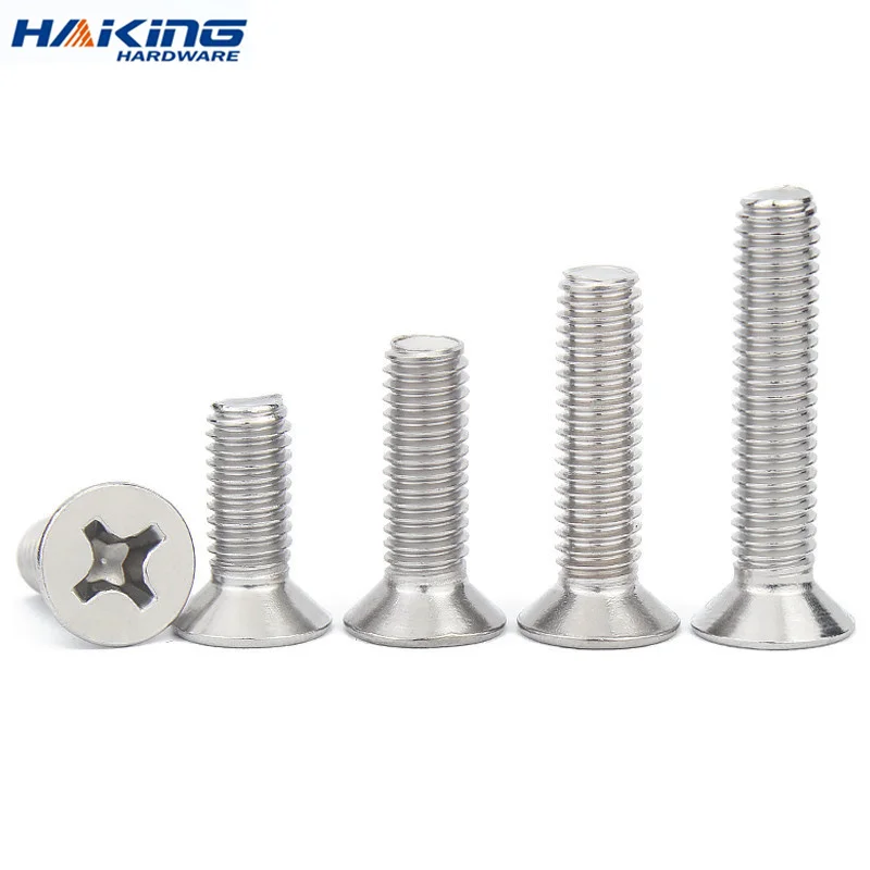 

10PCS/lot Cross Phillips Flat Countersunk Head Screw Bolt M3 M3.5 M4 M5 M6 M8 M10 304 Stainless steel GB819