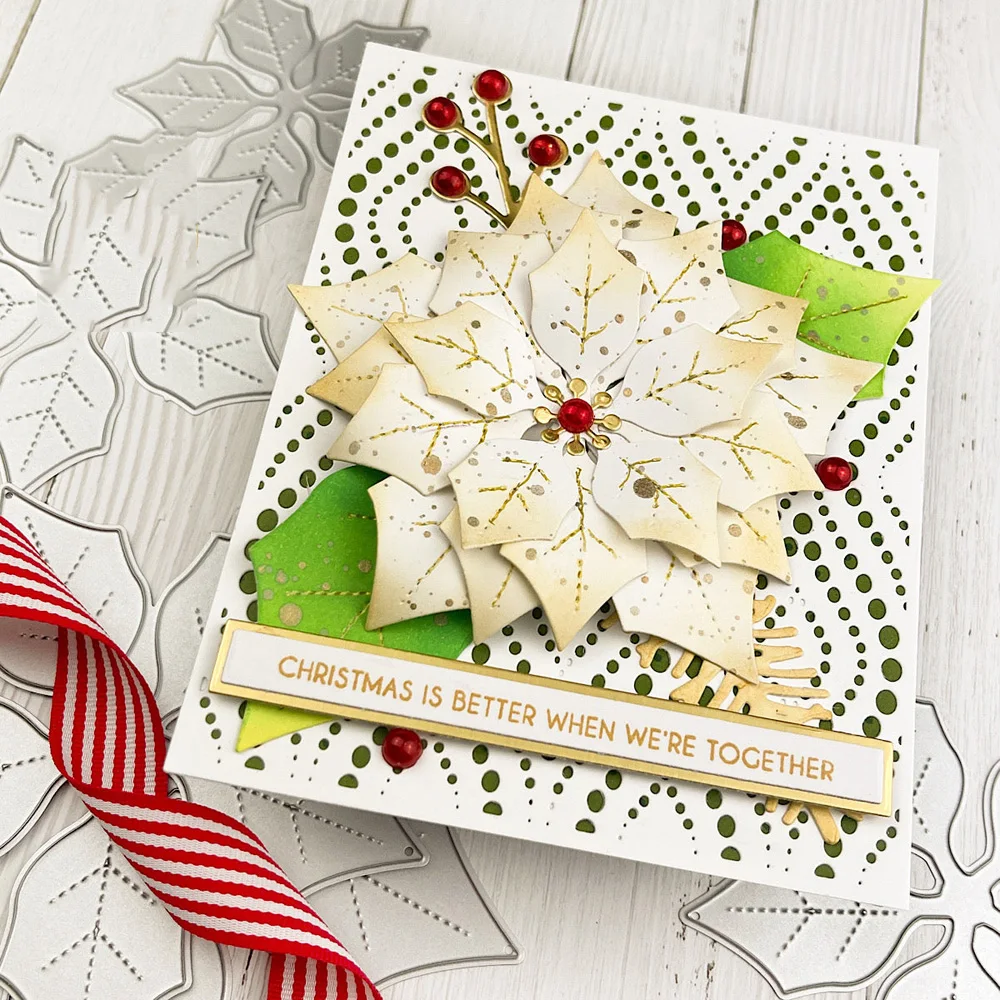 Металлические штампы Lucky Goddess Многослойные пуансеттии