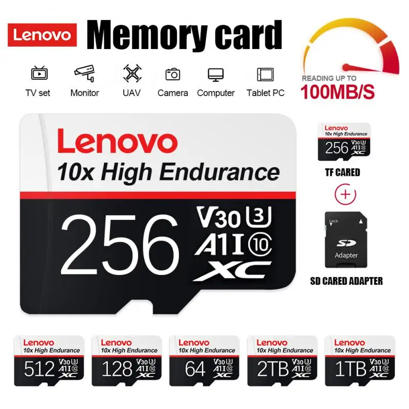 

Lenovo 2TB Micro TF SD Card 1TB 512GB 256GB A2 High Speed Flash Memory Card 128GB Class 10 Cartao De Memoria For nintendo Switch