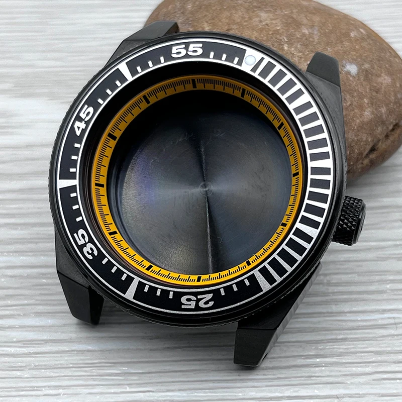Mod 43mm PVD Black Samurai Watch Cases Fits Seiko SRPF King Samurai Series Watch NH36 NH35 Movements Case Repair Replace