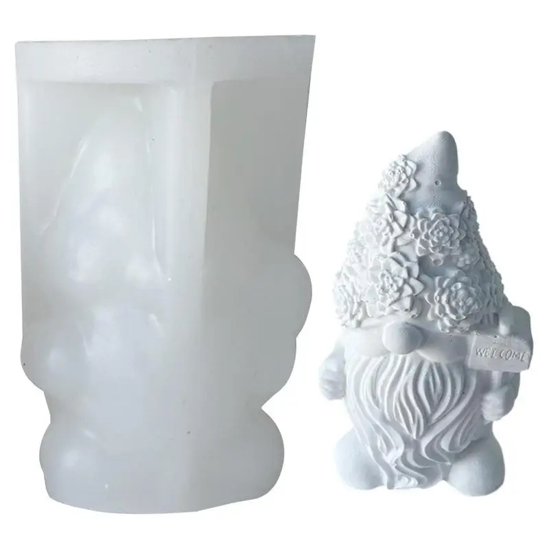 

Christmas Candle Molds Silicone Christmas Gnome 3D Silicone Mold Faceless Santa Soap Mould For Mousse Chocolate Ice Cube Candle