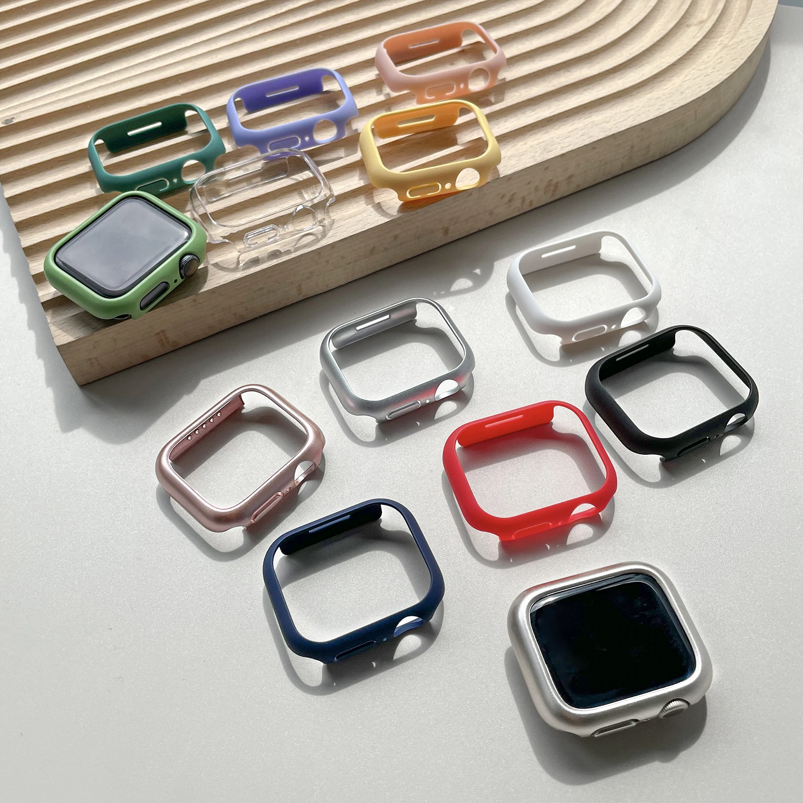 

Hard Plastic Case for Apple Watch Shell 3 2 1 42MM 38MM 7 41MM 45MM Frame Cover for iWatch 4 5 6 SE 40MM 44MM Watch Bumper