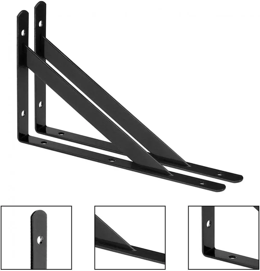 2pcs Iron Bracket Heavy Duty Shelf L-shaped Wall Mounted Metal Support Angle Rack Shelves For Home Book Plant Display - купить по