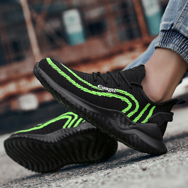 Outdoor Breathable Men Work Safety Shoes Anti-puncture Working Sneakers Men Women Work Shoes Sports Hiking Shoes Plus Size 36-46